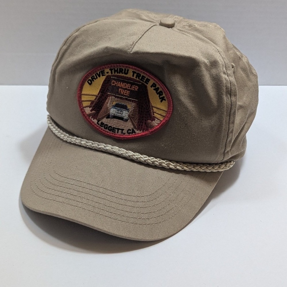 Vtg Drive Thru Tree Park‎ Chandelier Tree Leggett, CA Strapback Rope Hat Cap